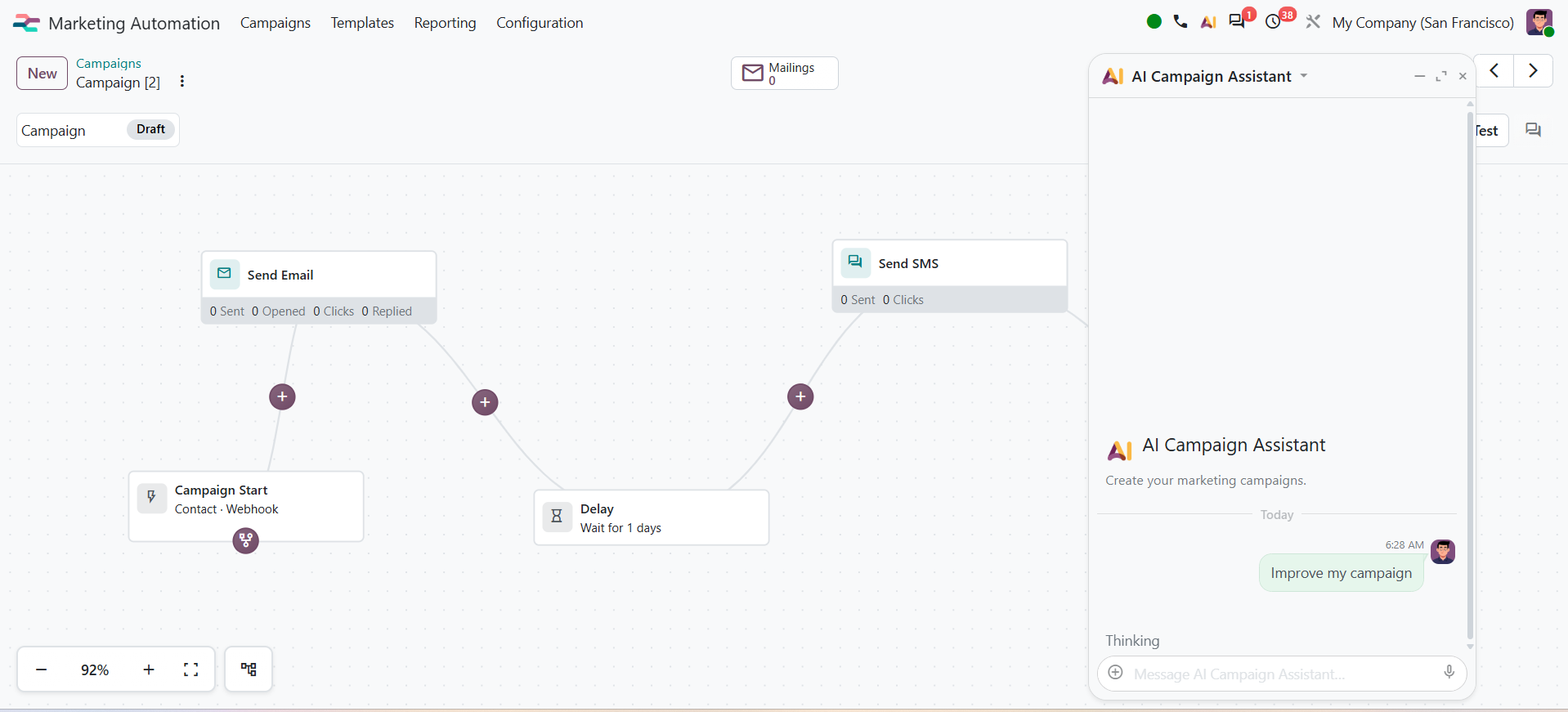 Odoo 20 AI marketing automation