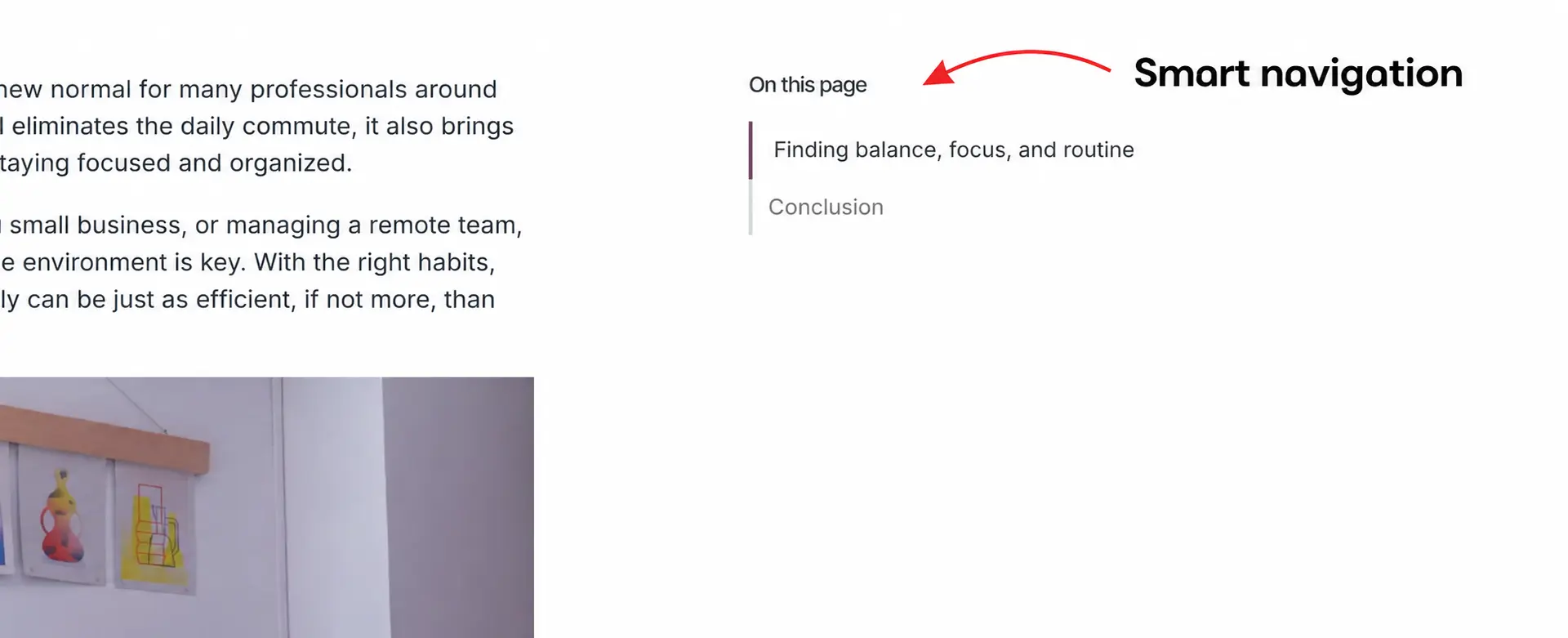 Odoo 20 smart navigation for blogs