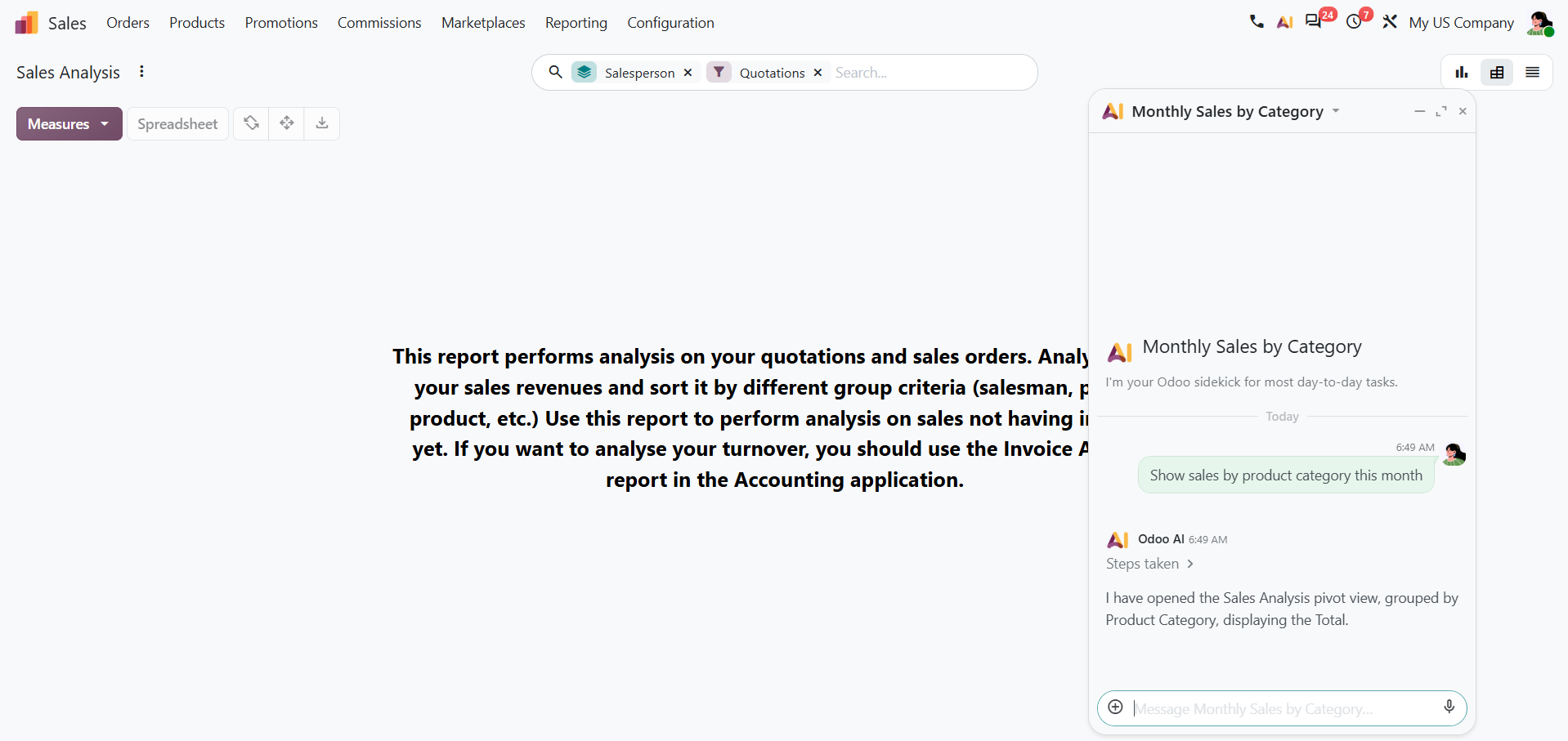 AI in odoo can open records